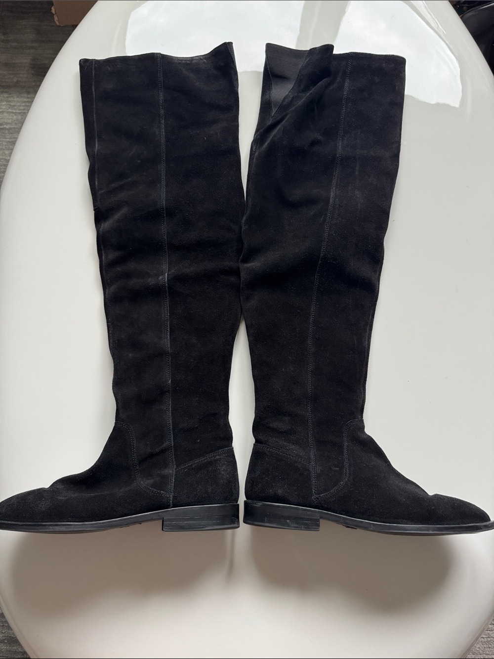 ASOS Black Over-the-Knee Suede Boots